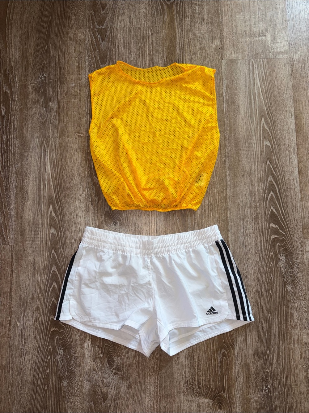 Adidas Women’s White Athletic Shorts with Black Stripe